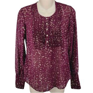 SALE!   Converse One Star Sheer Top XS Chiffon Blouse Long Sleeve Shirt